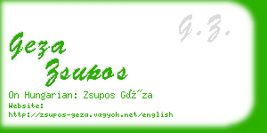 geza zsupos business card